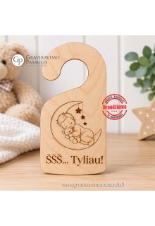 Medinė durų pakaba „ŠŠŠ... Tyliau!“